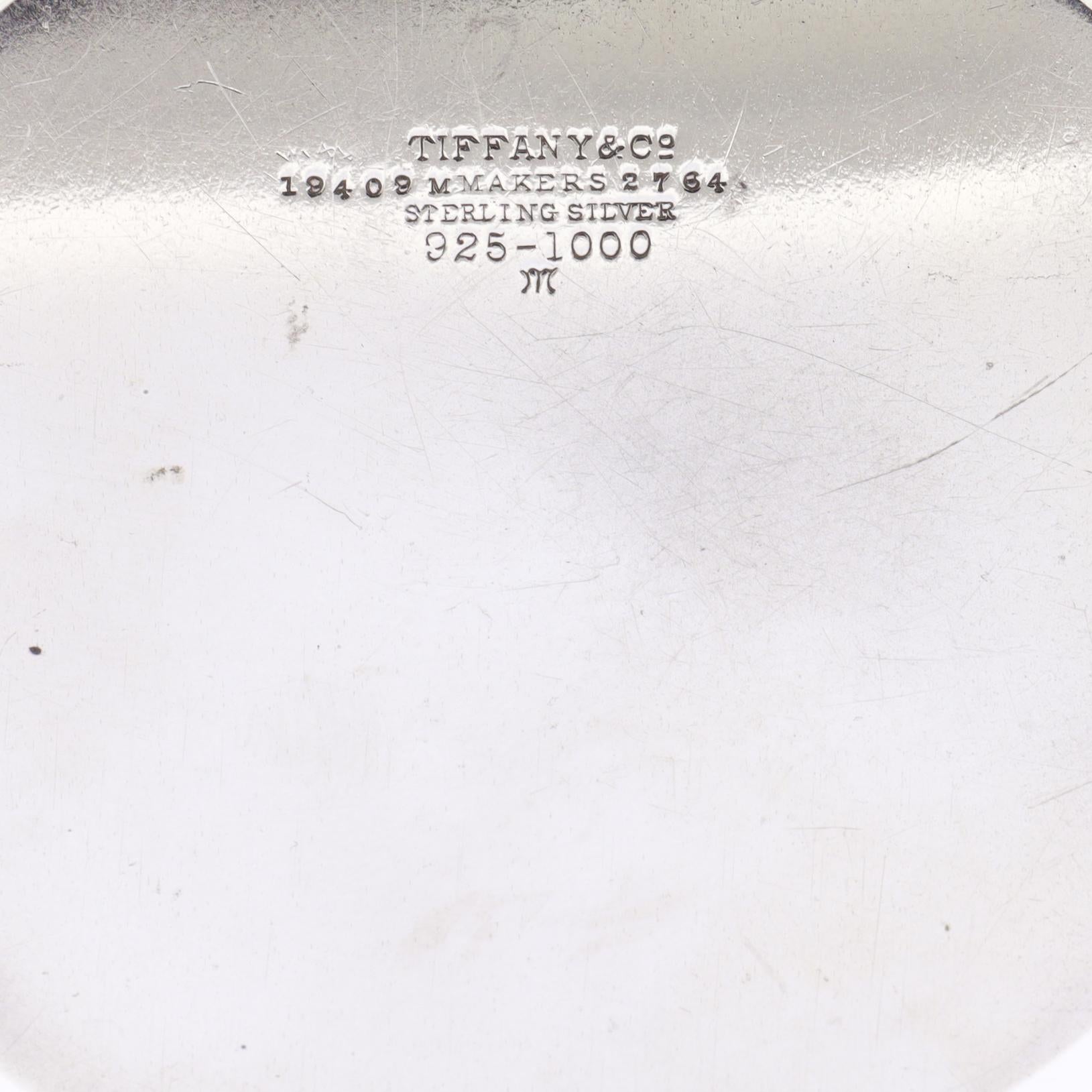 Antiguo Art Decó Tiffany & Co. Caja de plata de ley y mosaico esmaltado en venta 7