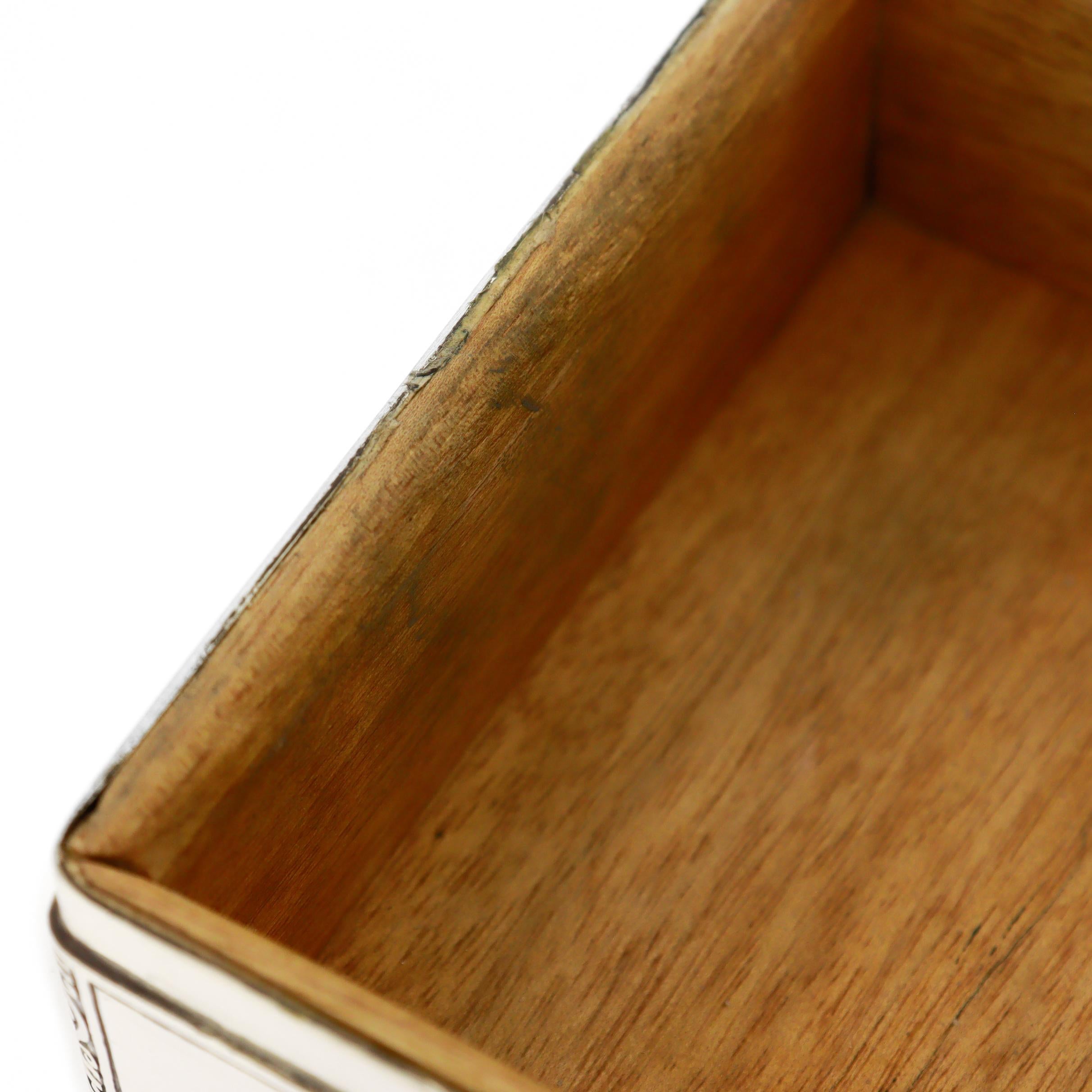 Antique Art Deco Tiffany & Co. Sterling Silver Wood Lined Dresser Box For Sale 14