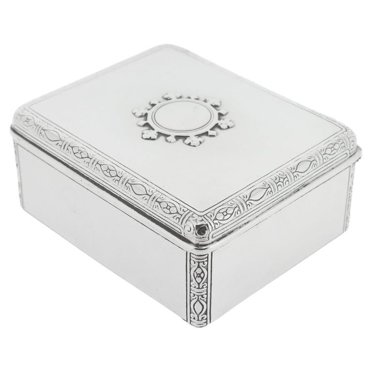 Antique Art Deco Tiffany and Sterling Silver Wood Lined