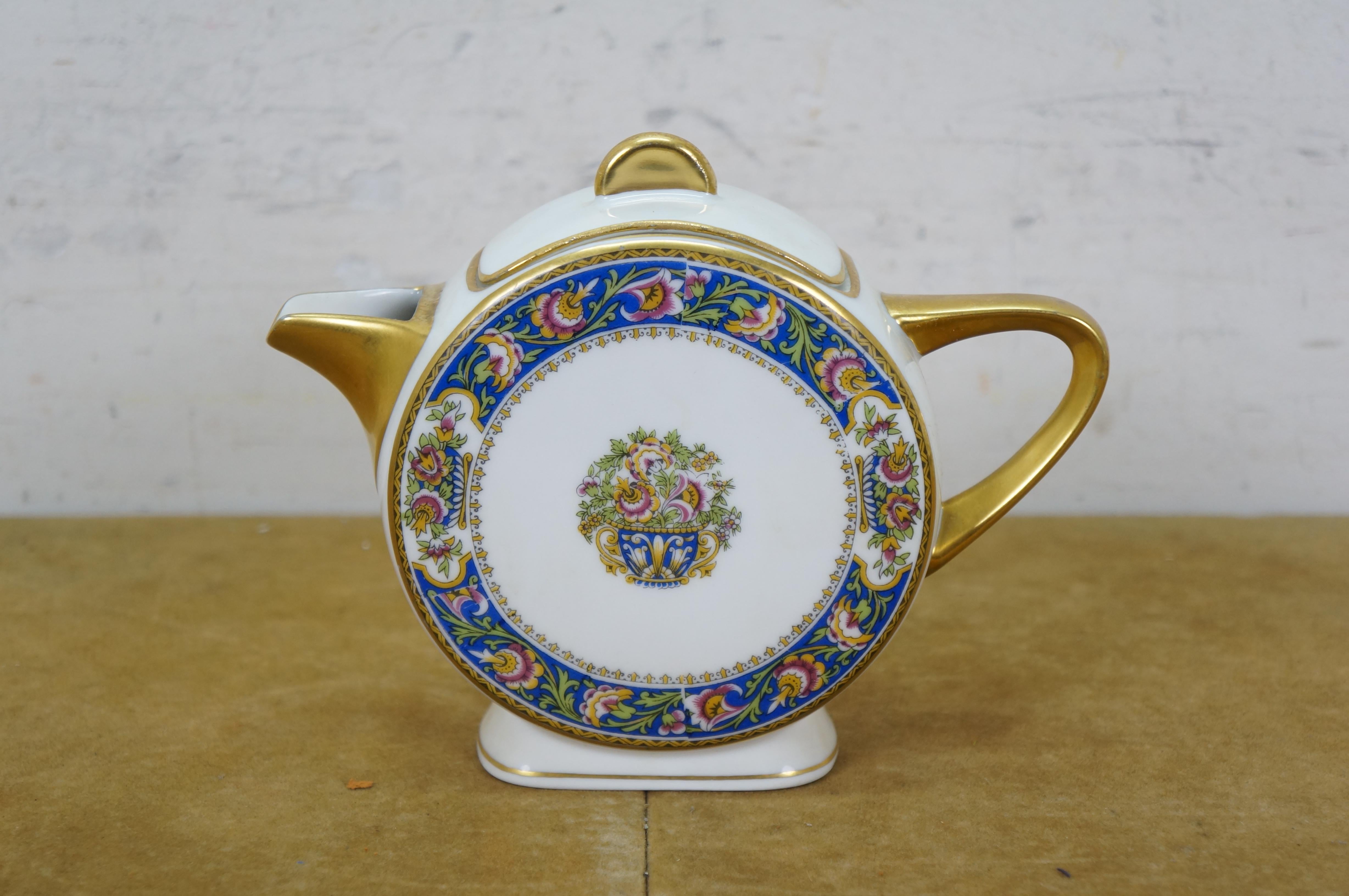 Antique Art Deco TLB Limoges Touze Lemaître Frères & Blancher Tea Coffee Set In Good Condition For Sale In Dayton, OH