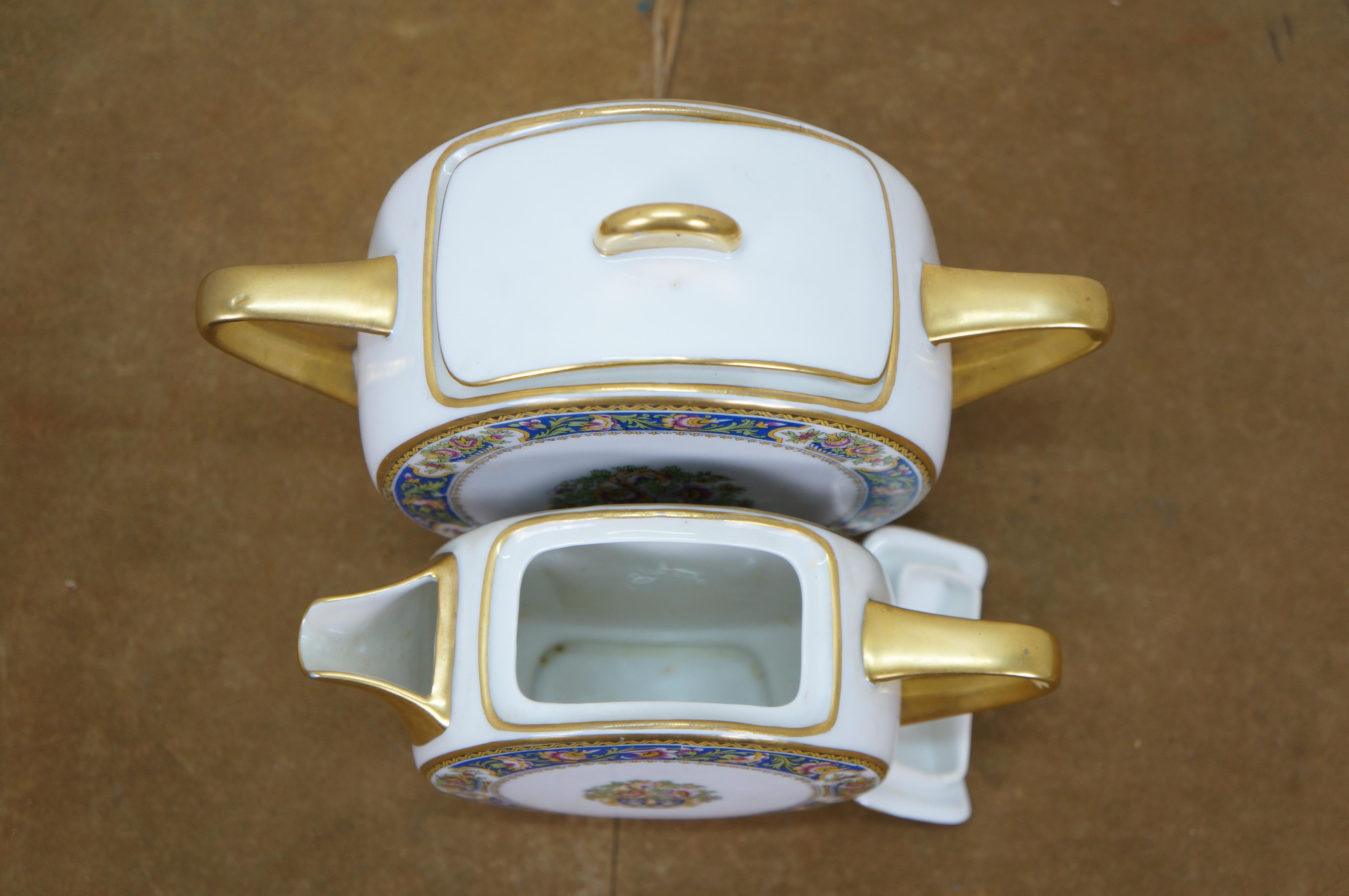 20th Century Antique Art Deco TLB Limoges Touze Lemaître Frères & Blancher Tea Coffee Set For Sale