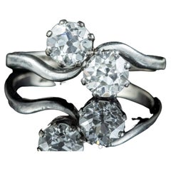 Antiker Art Deco Toi Et Moi Diamant-Twist-Ring 1,5 Karat Diamant