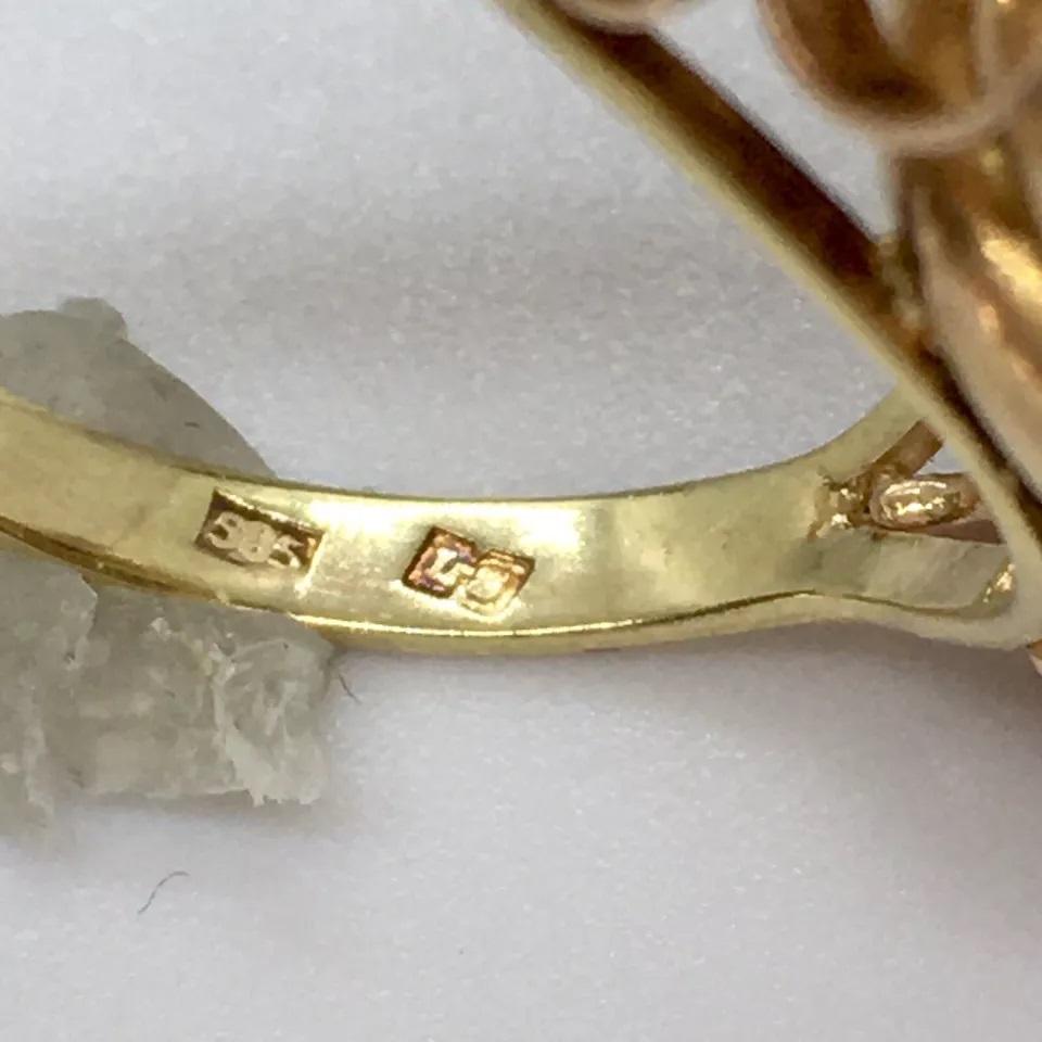 Antique Art Deco Tri Color 14K Gold Love Knot Ring 1930s 6.5 Gram Size 6.25 For Sale 2