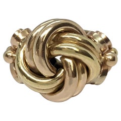 Antiker Art Deco Tri Color 14K Gold Love Knot Ring 1930er Jahre 6,5 Gramm Größe 6,25