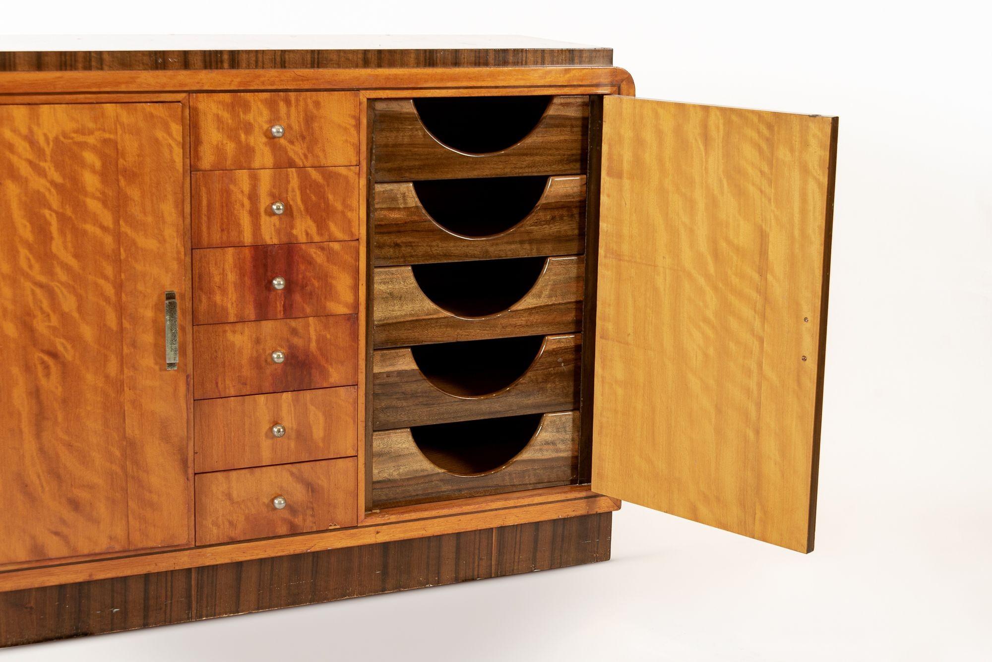 Antique Art Deco Two-Tone Burl Wood Dresser, 1930s 7