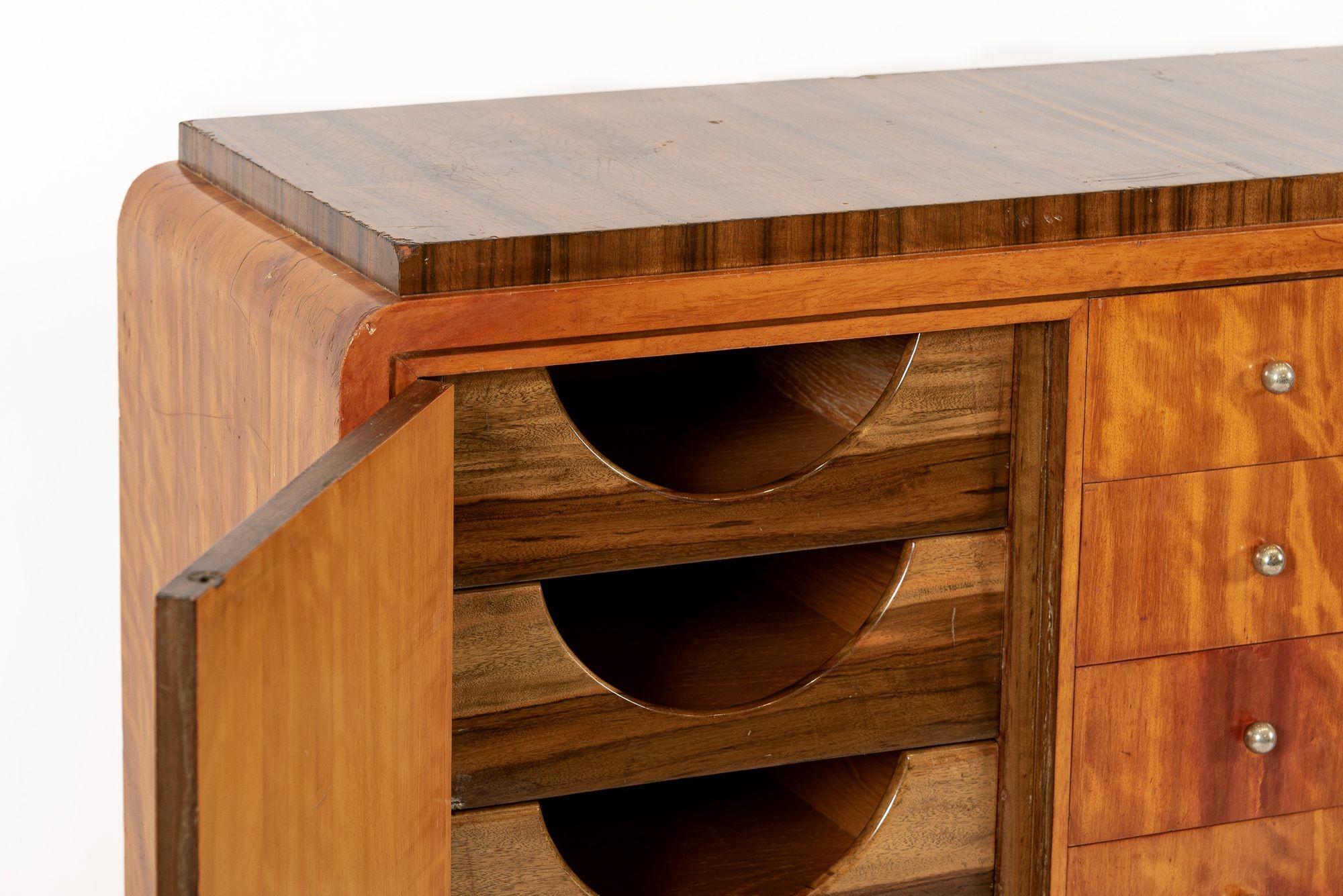 Antique Art Deco Two-Tone Burl Wood Dresser, 1930s 8