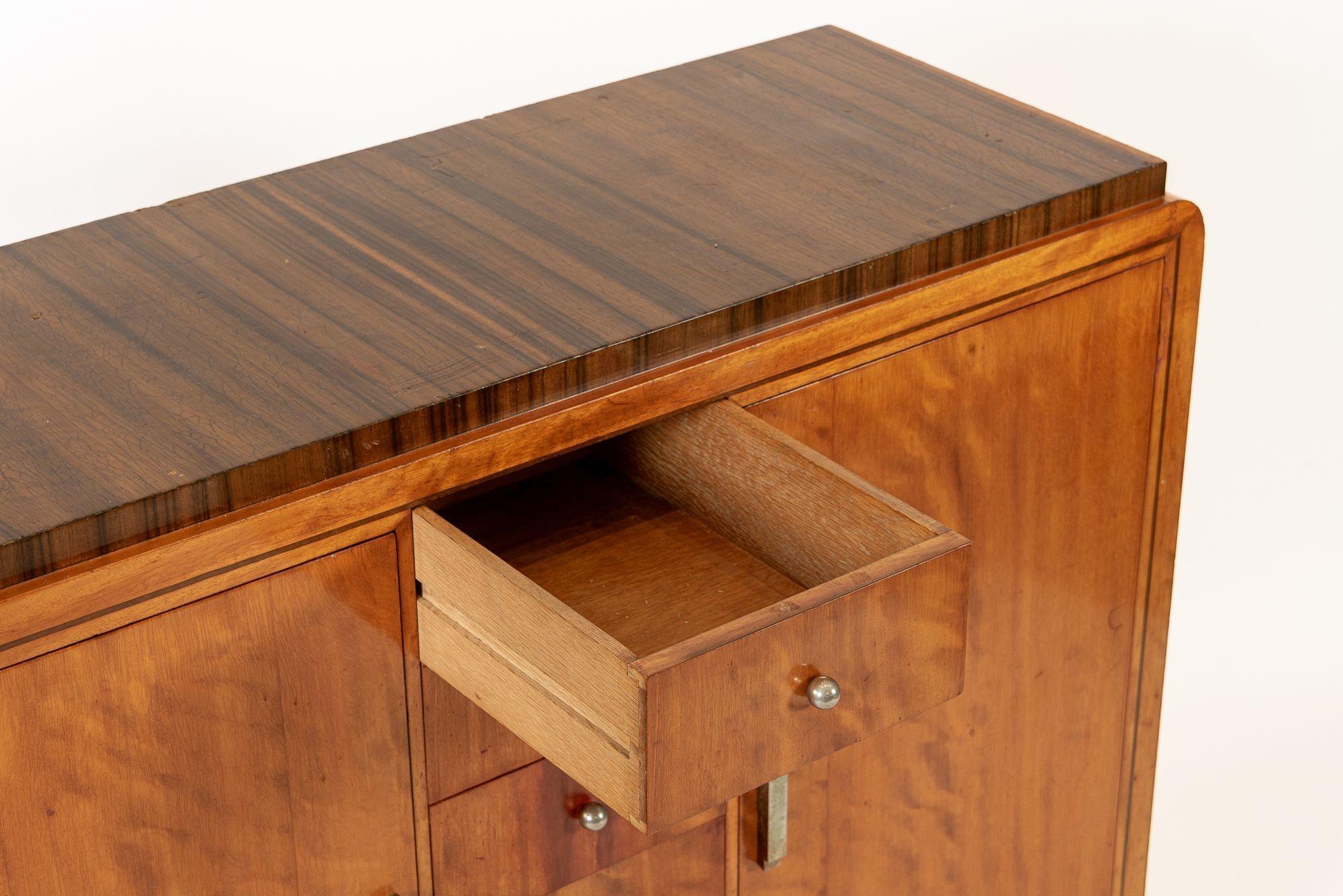 Antique Art Deco Two-Tone Burl Wood Dresser, 1930s 9