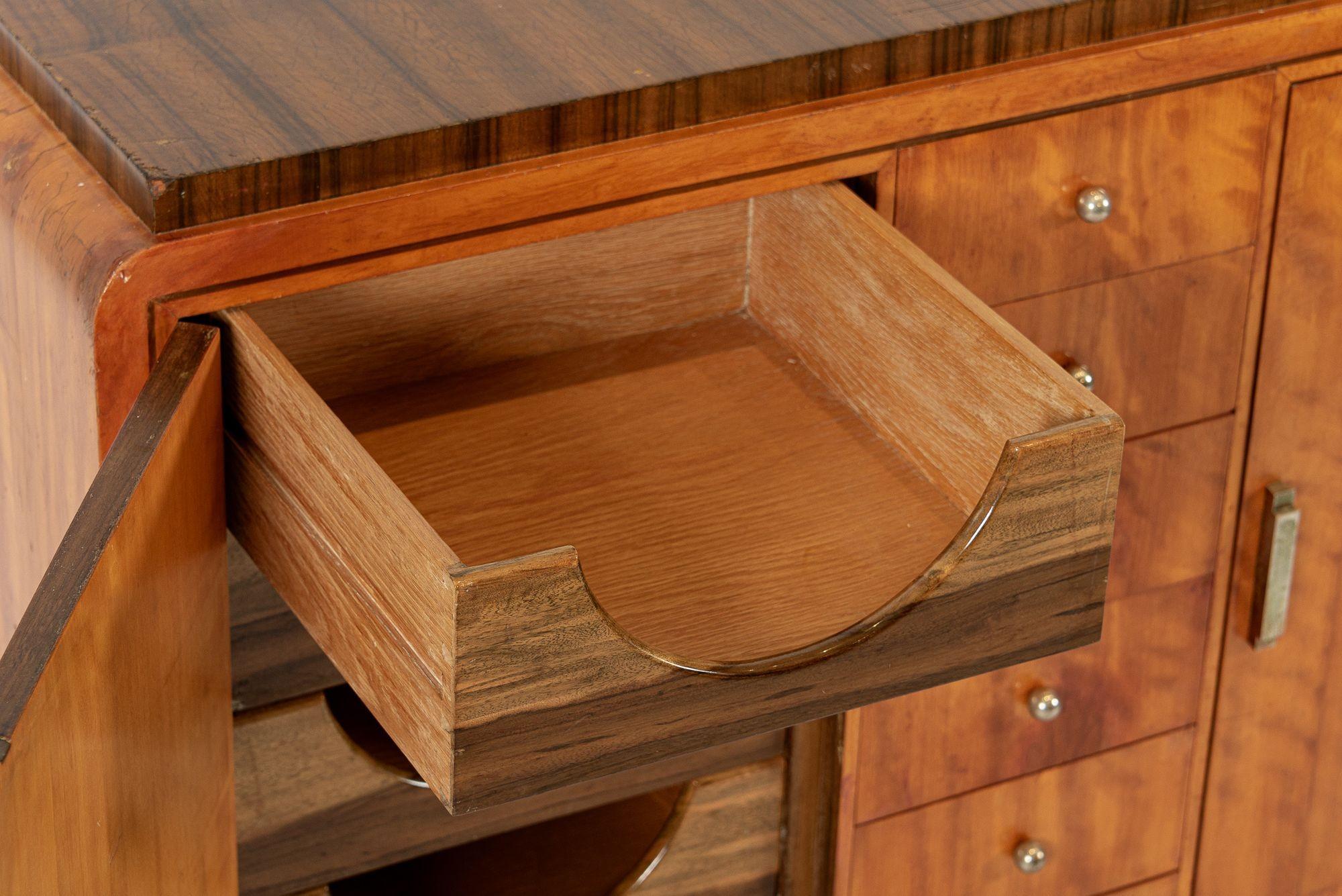 Antique Art Deco Two-Tone Burl Wood Dresser, 1930s 10