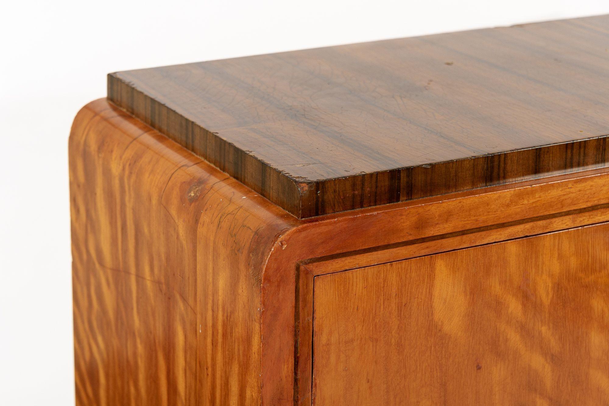 Antique Art Deco Two-Tone Burl Wood Dresser, 1930s 12