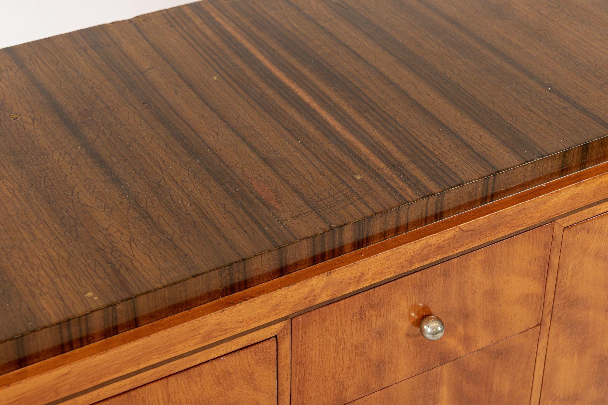 Antique Art Deco Two-Tone Burl Wood Dresser, 1930s 2