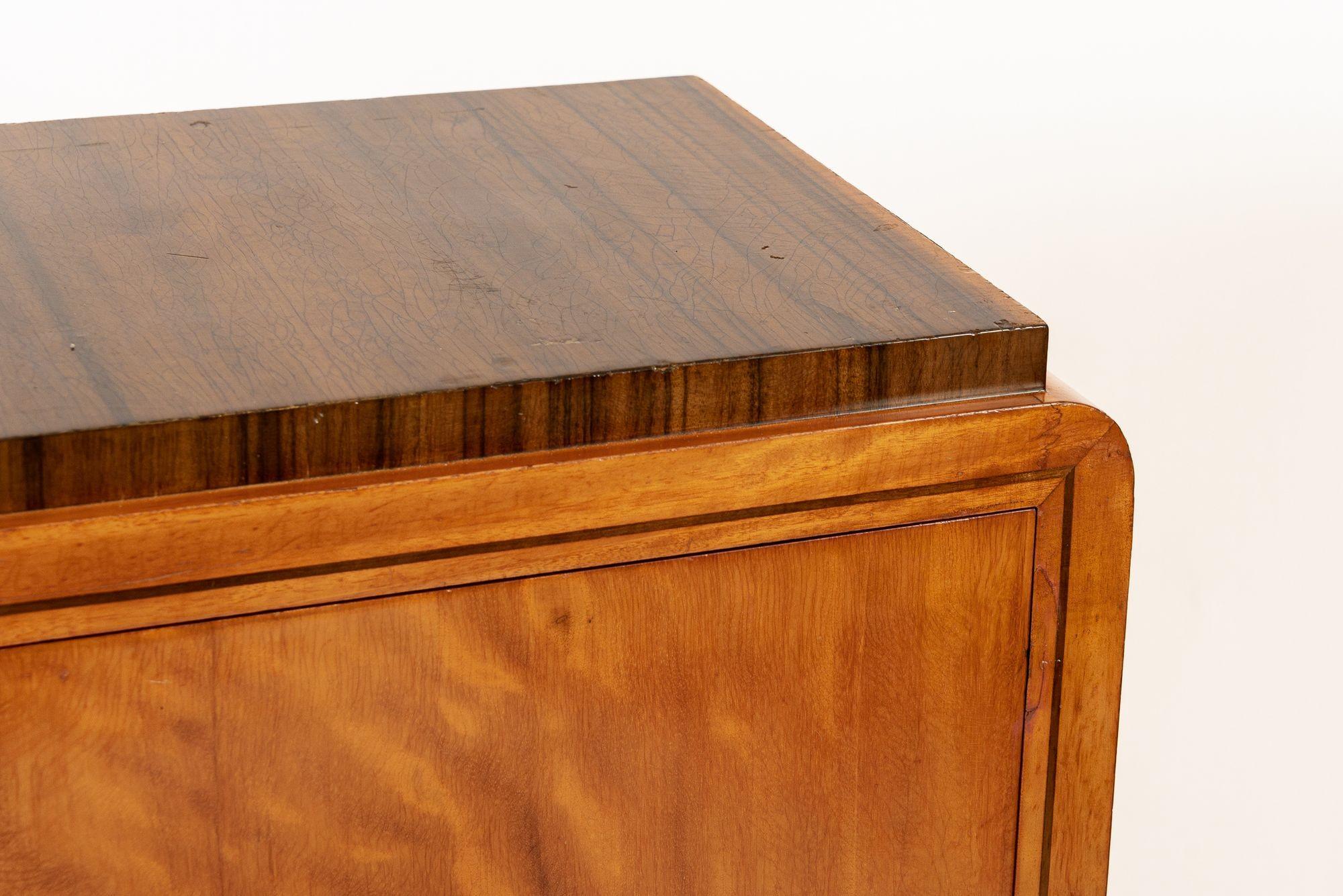Antique Art Deco Two-Tone Burl Wood Dresser, 1930s 3