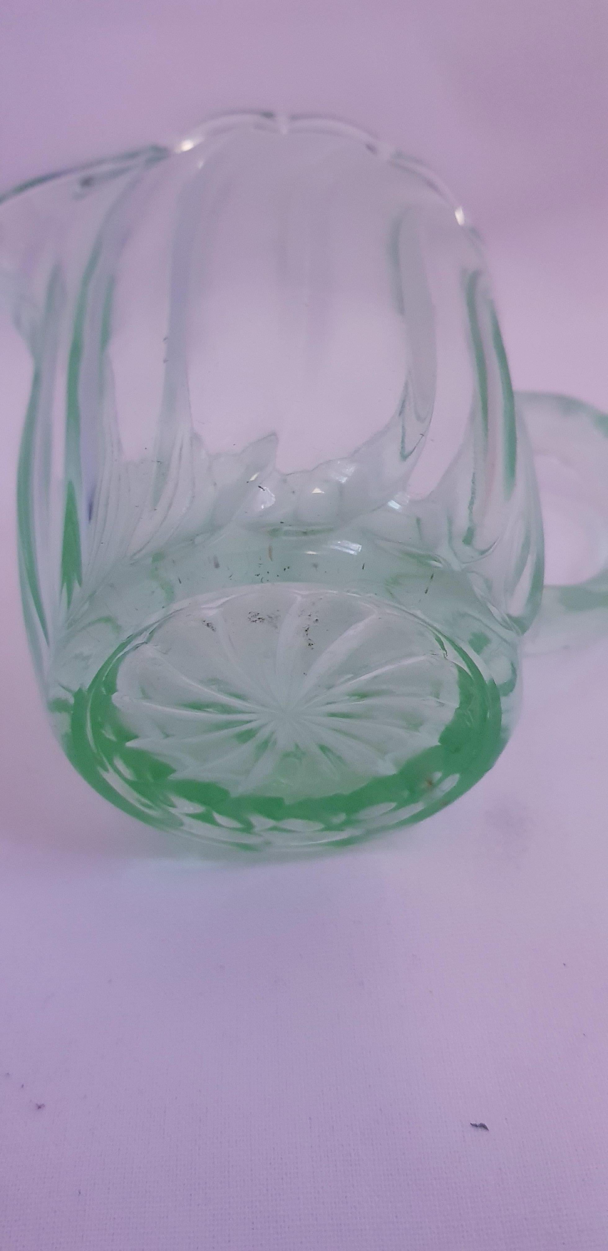 Early 20th Century Antique Art Deco Uranium Glass Set For Sale