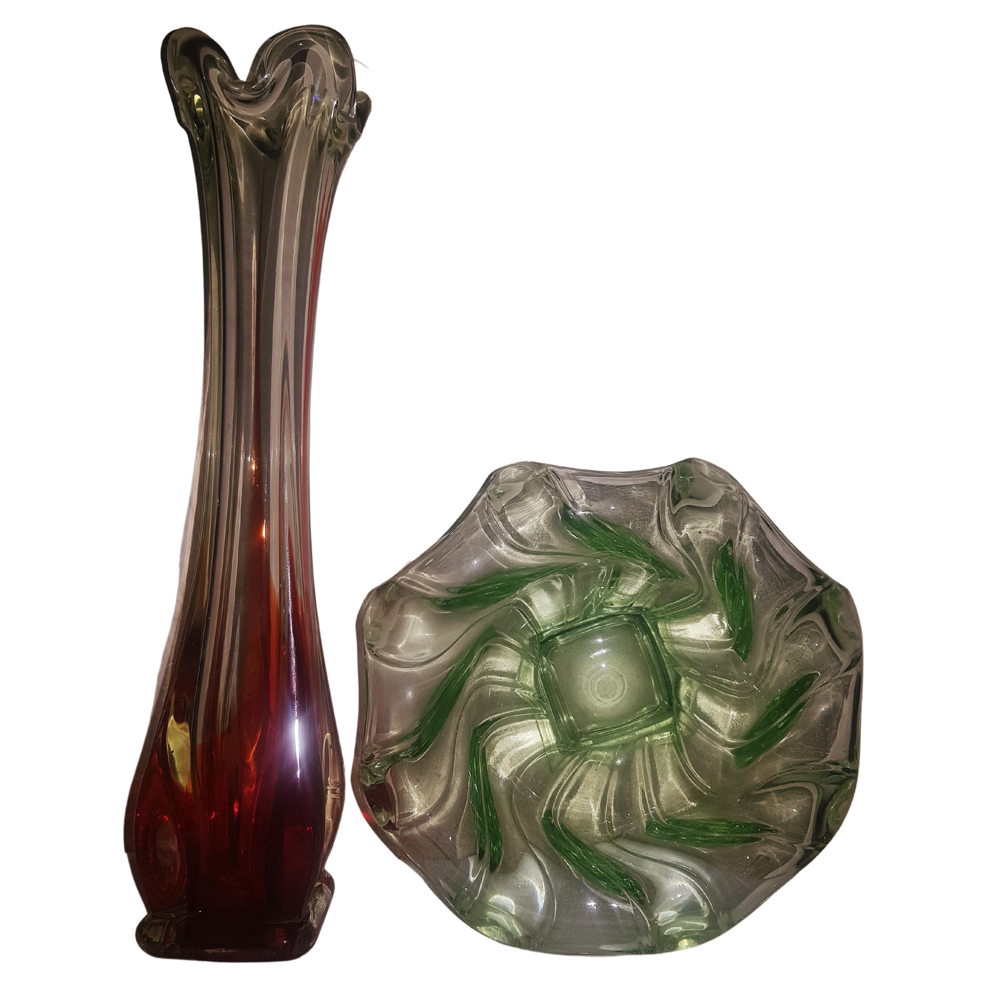 Antique Art Deco Vase and Bowl For Sale