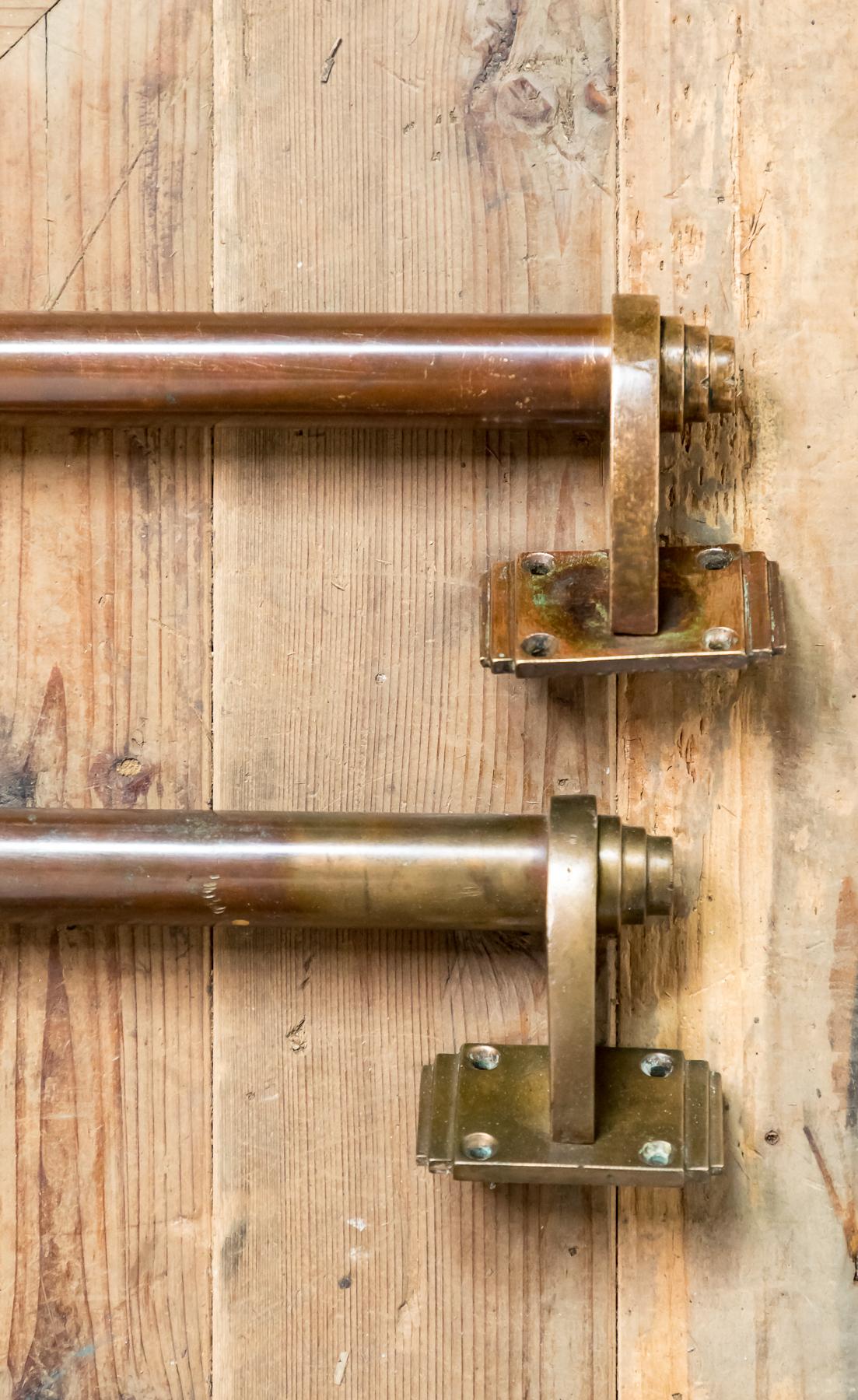 A great pair of very large Art Deco bronze door pulls / handles.