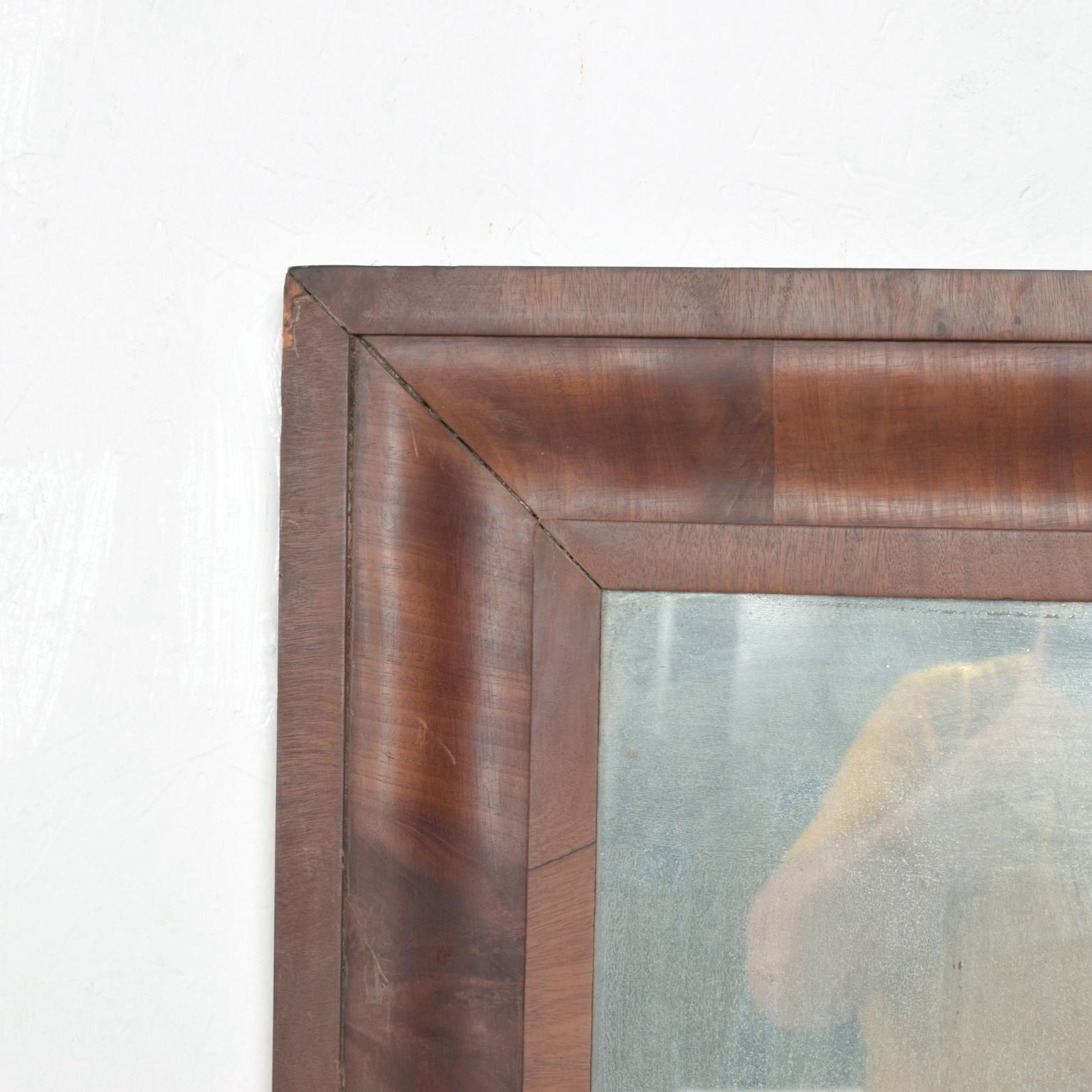 1930s Antique Art Deco Rosewood Wall Mirror  3