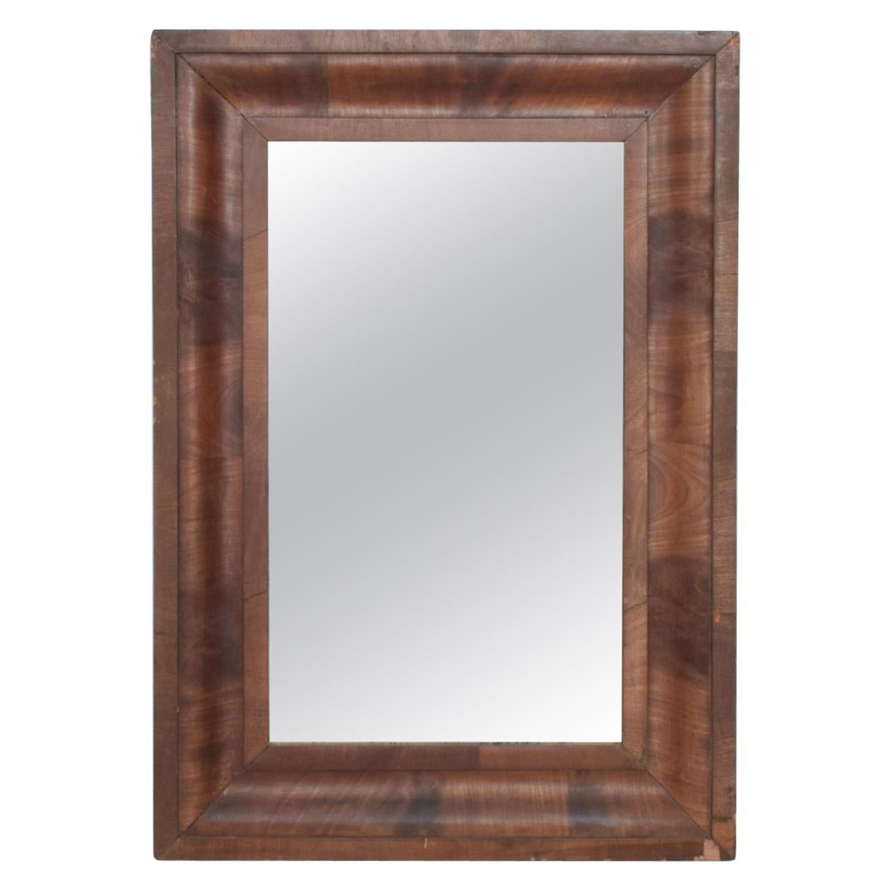 1930s Antique Art Deco Rosewood Wall Mirror 