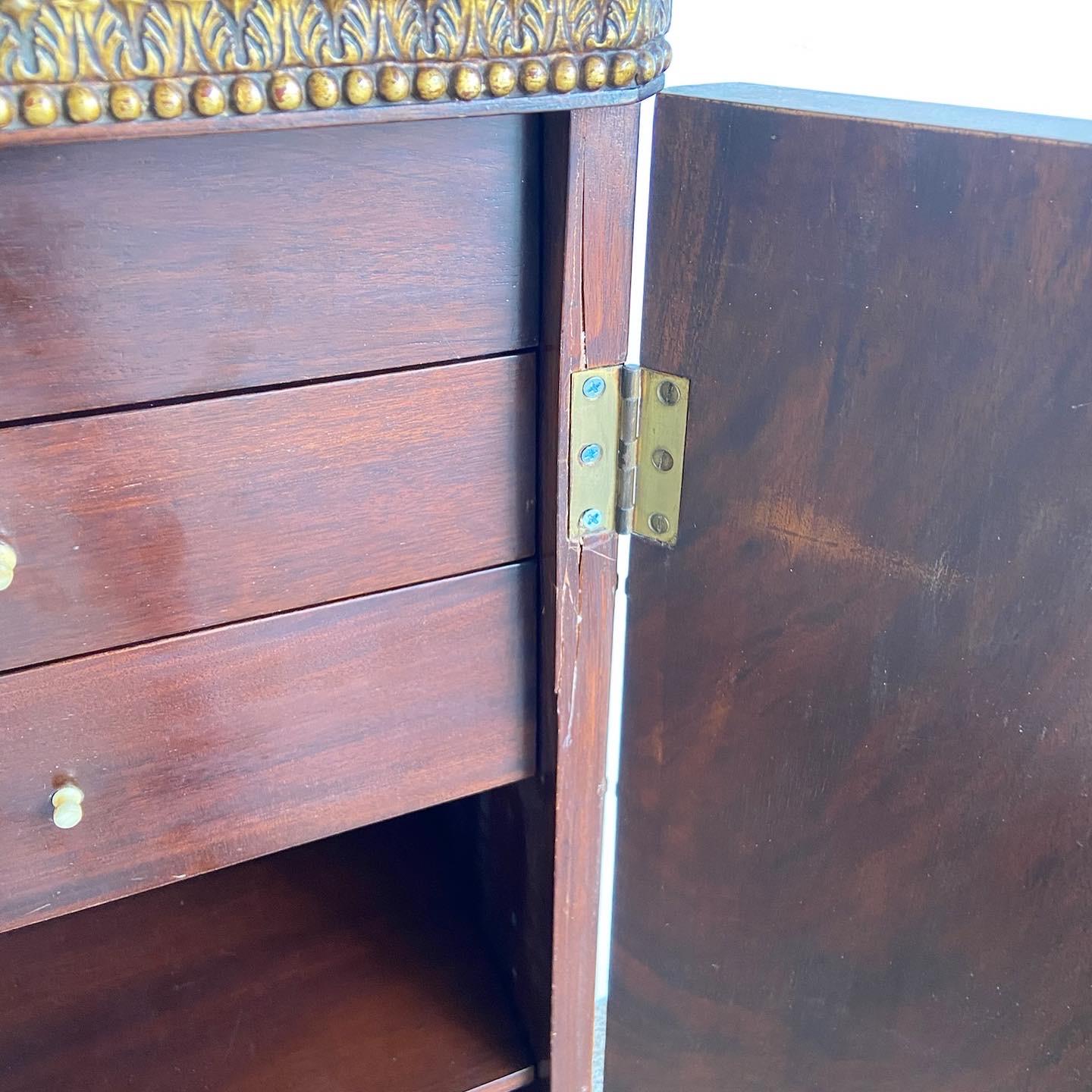 Antique Art Deco Walnut and Burlwood Pedestal Cabinets, a Pair 2
