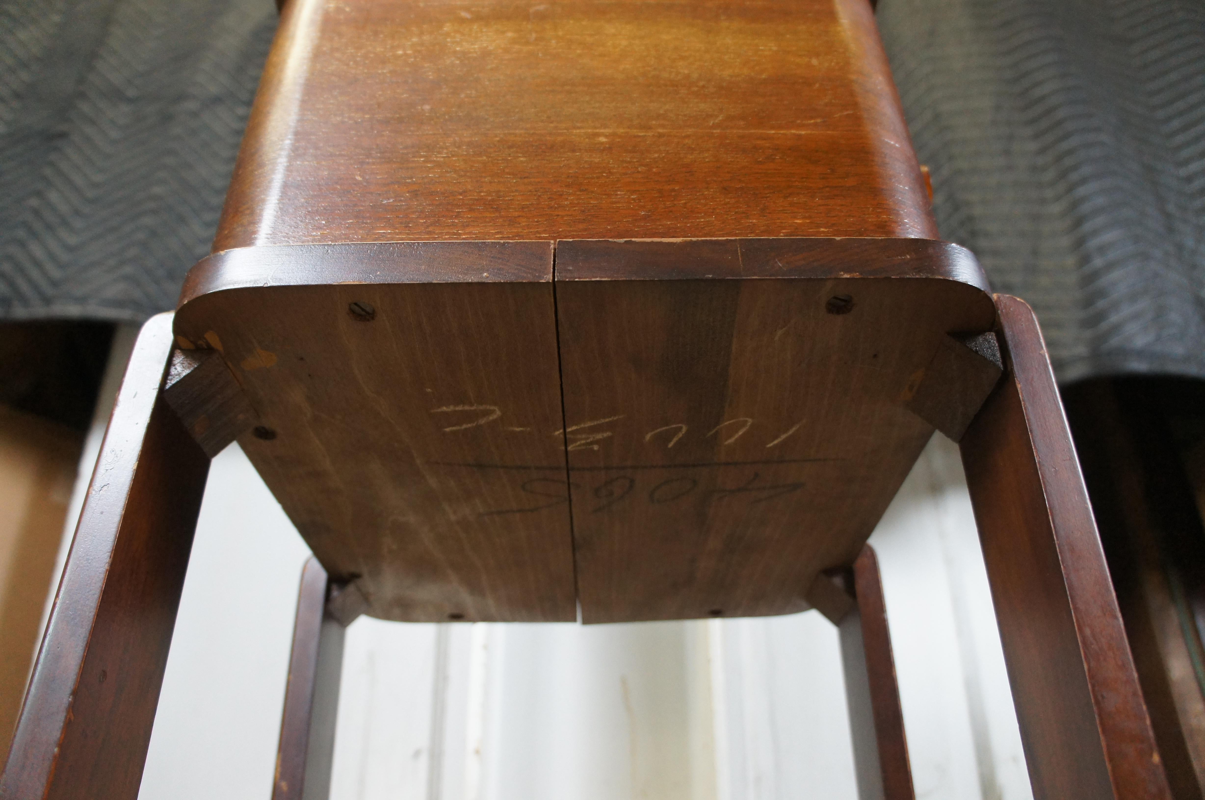 Antique Art Deco Walnut Copper Humidor Smoking Stand Side Table 22