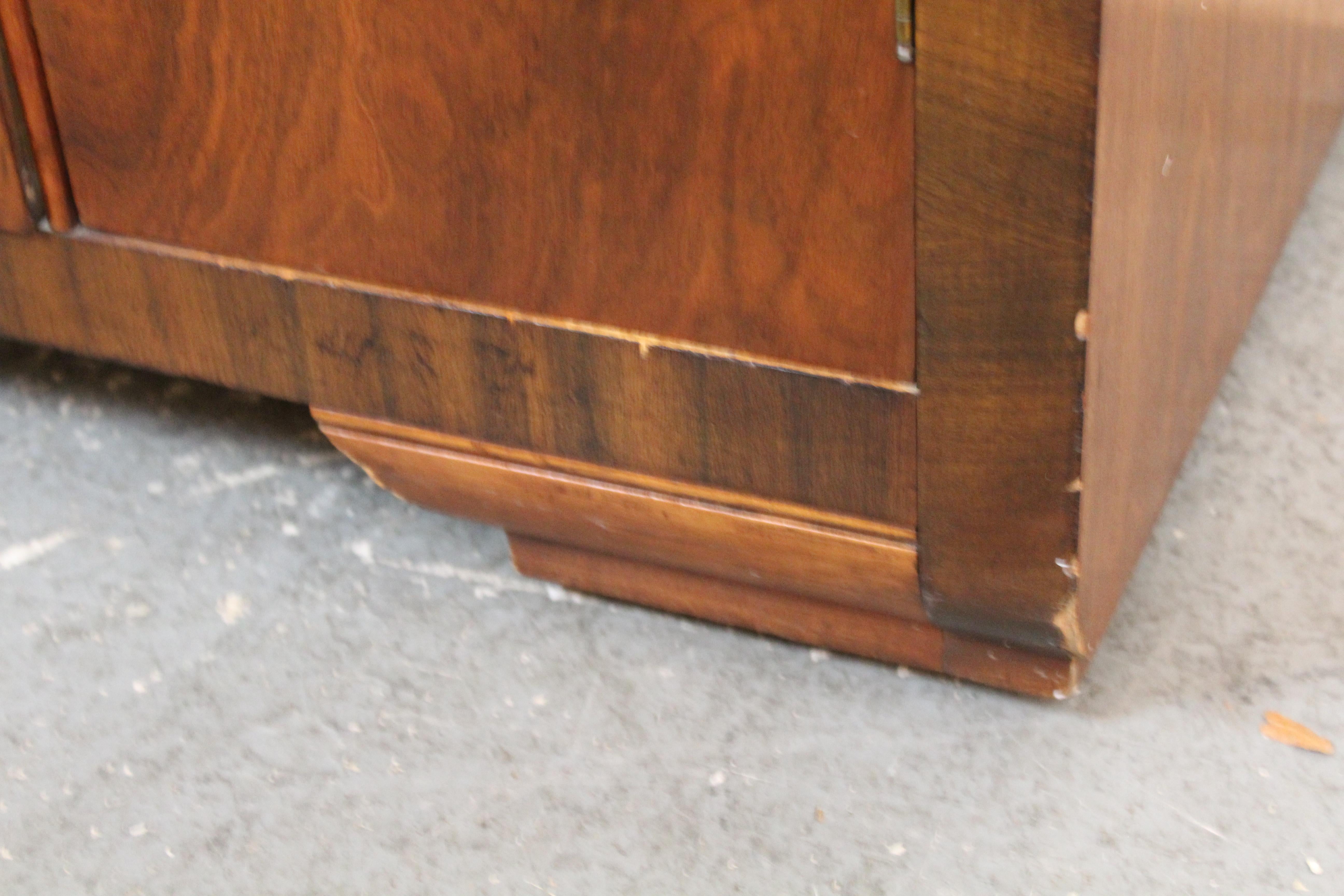 Antique Art Deco Waterfall Burl Wardrobe by Tri-Bond 4