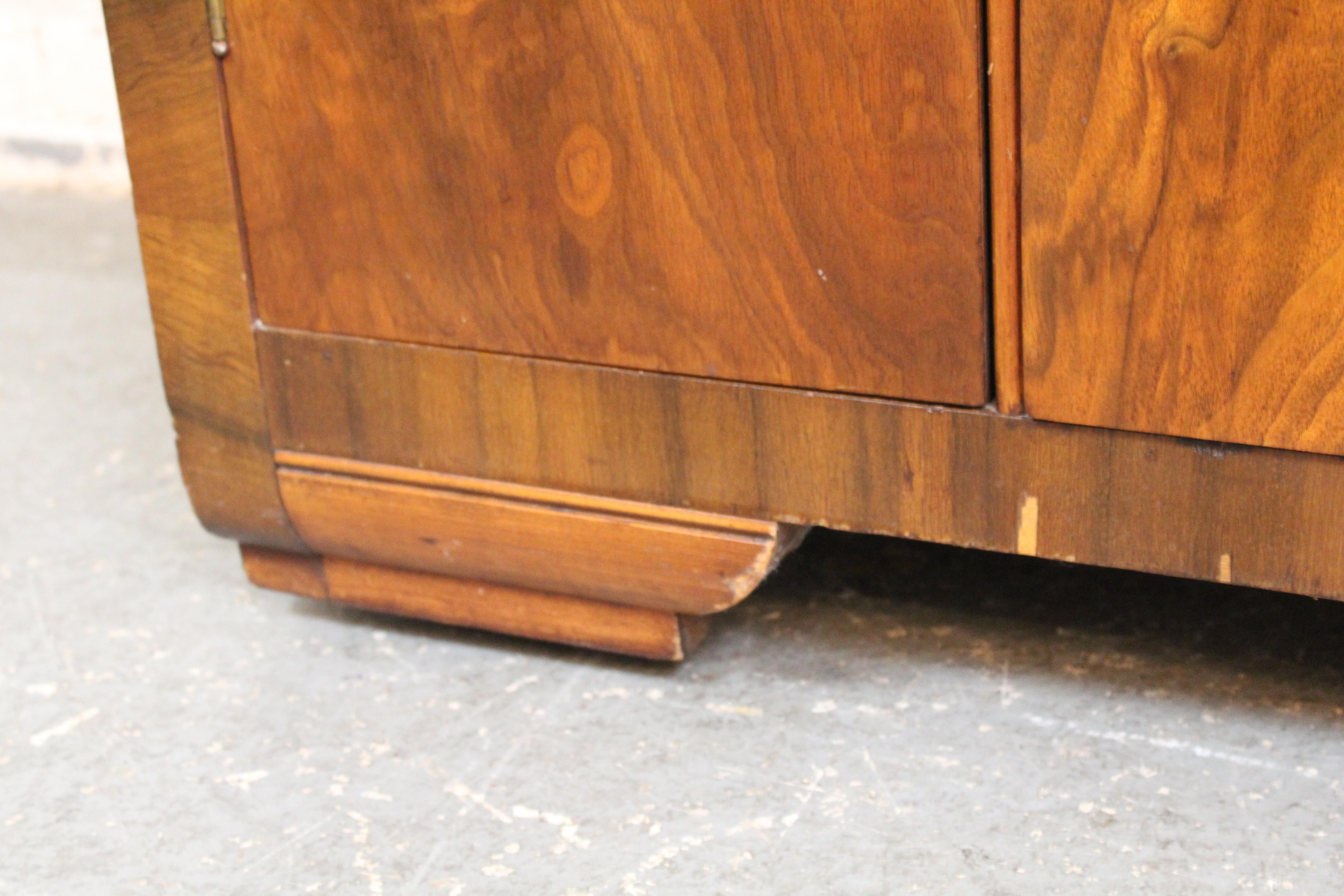 Antique Art Deco Waterfall Burl Wardrobe by Tri-Bond 5