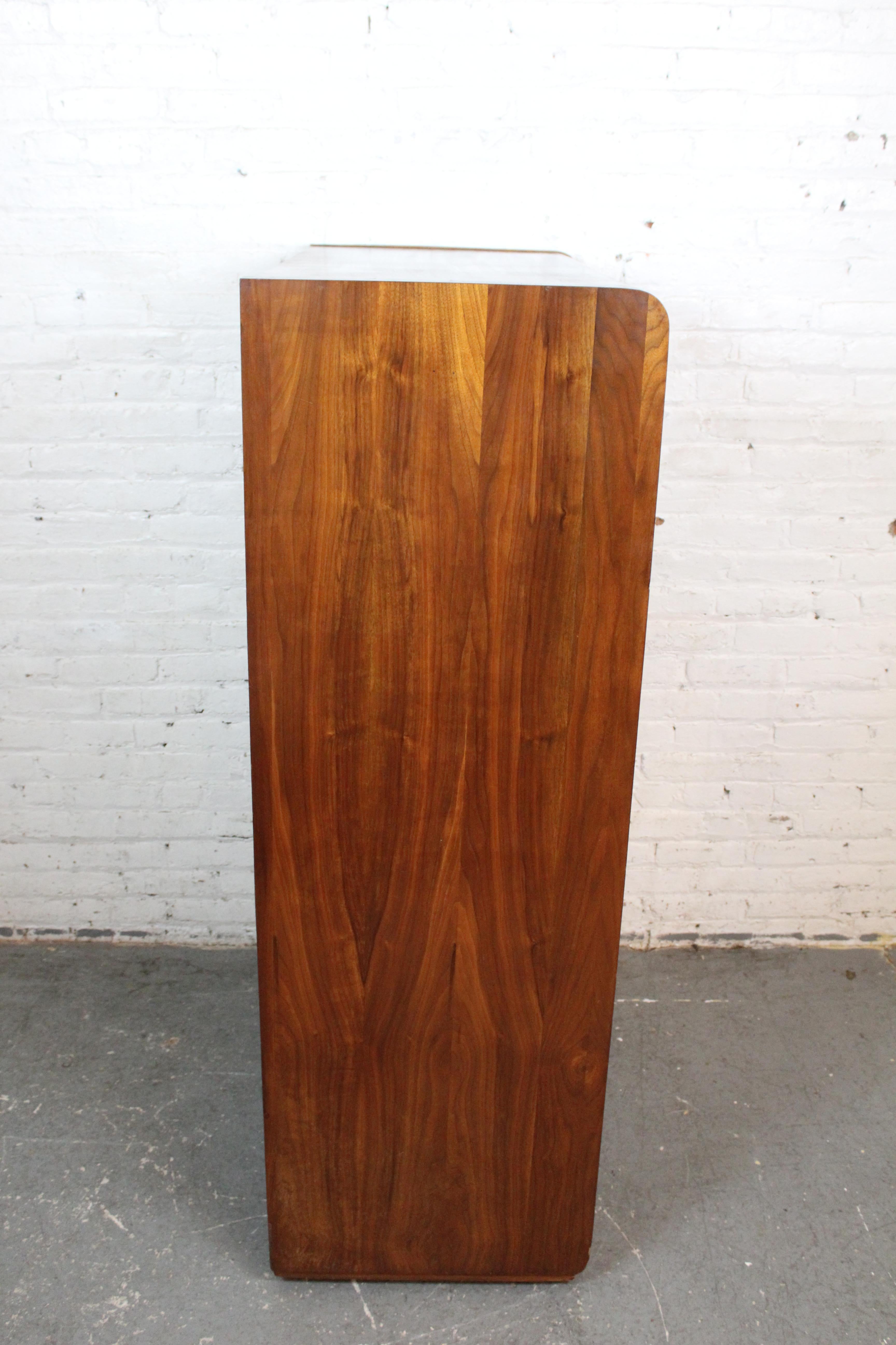 20th Century Antique Art Deco Waterfall Burl Wardrobe by Tri-Bond