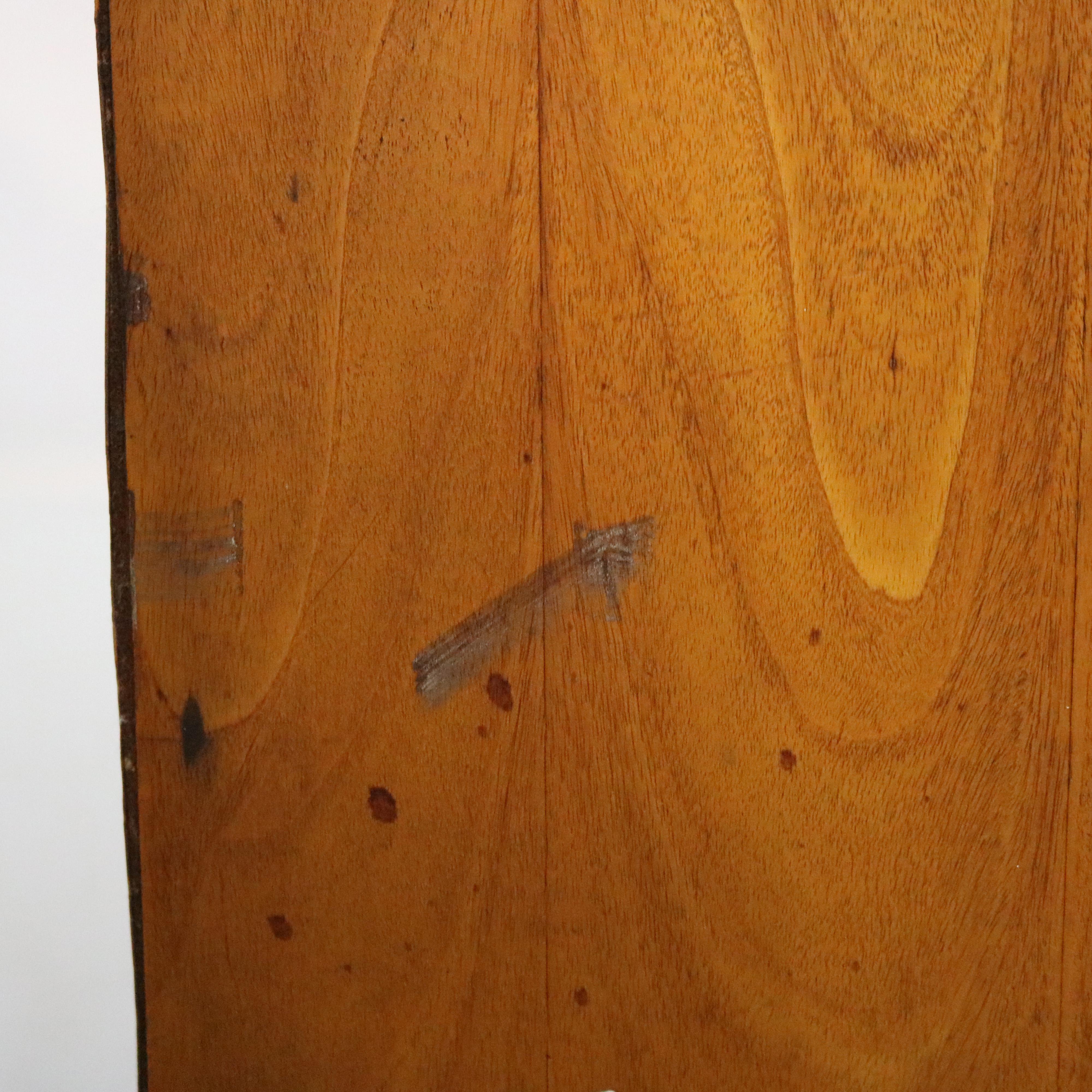 Antique Art Deco Waterfall Satinwood & Mahogany Cedar Lined Armoire, c1930 9