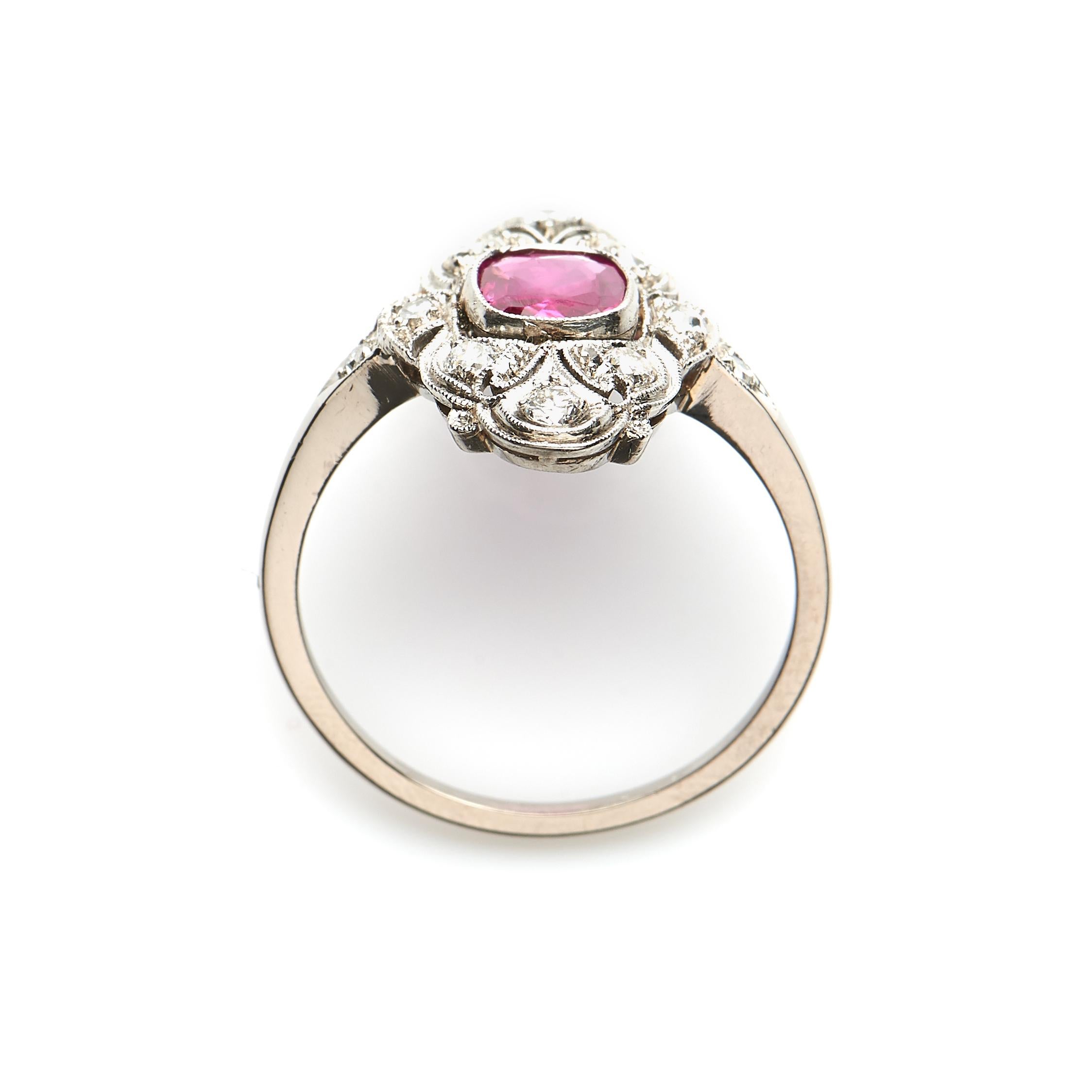 art deco ruby and diamond ring
