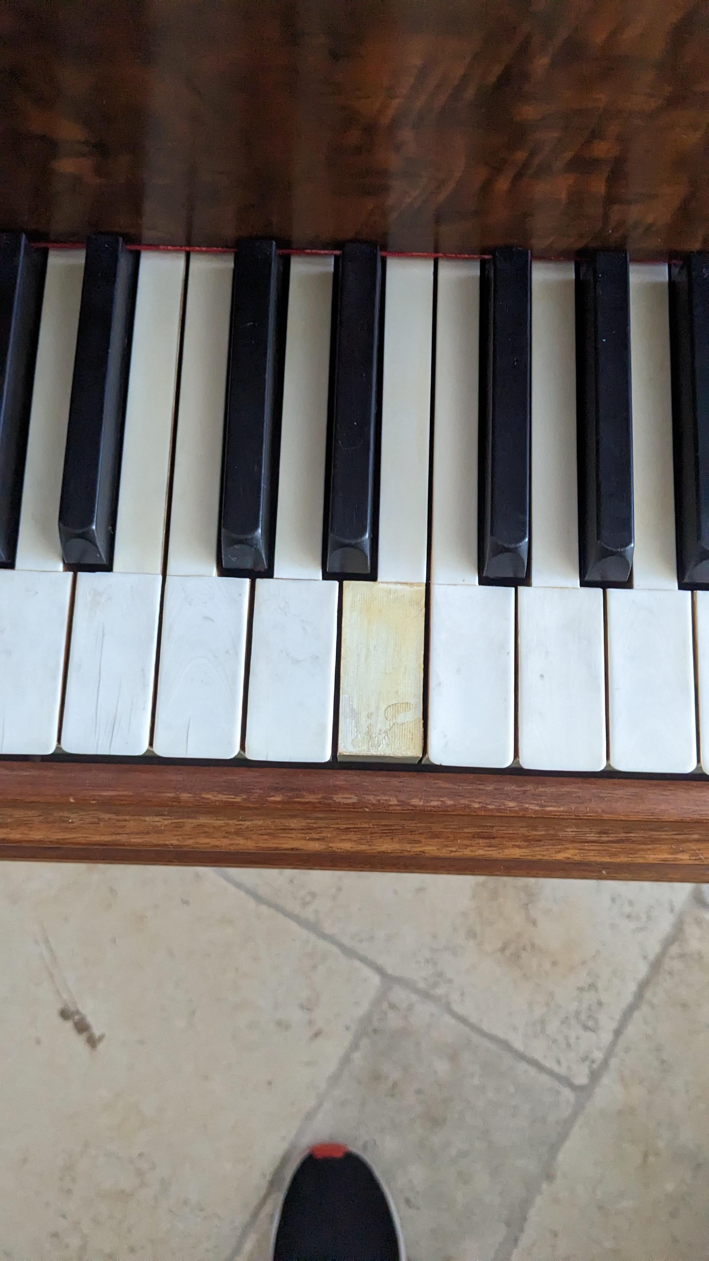 Antique Art Deco Wm. Knabe and Co. Crotch Walnut Baby Grand Player Piano & Bench 11
