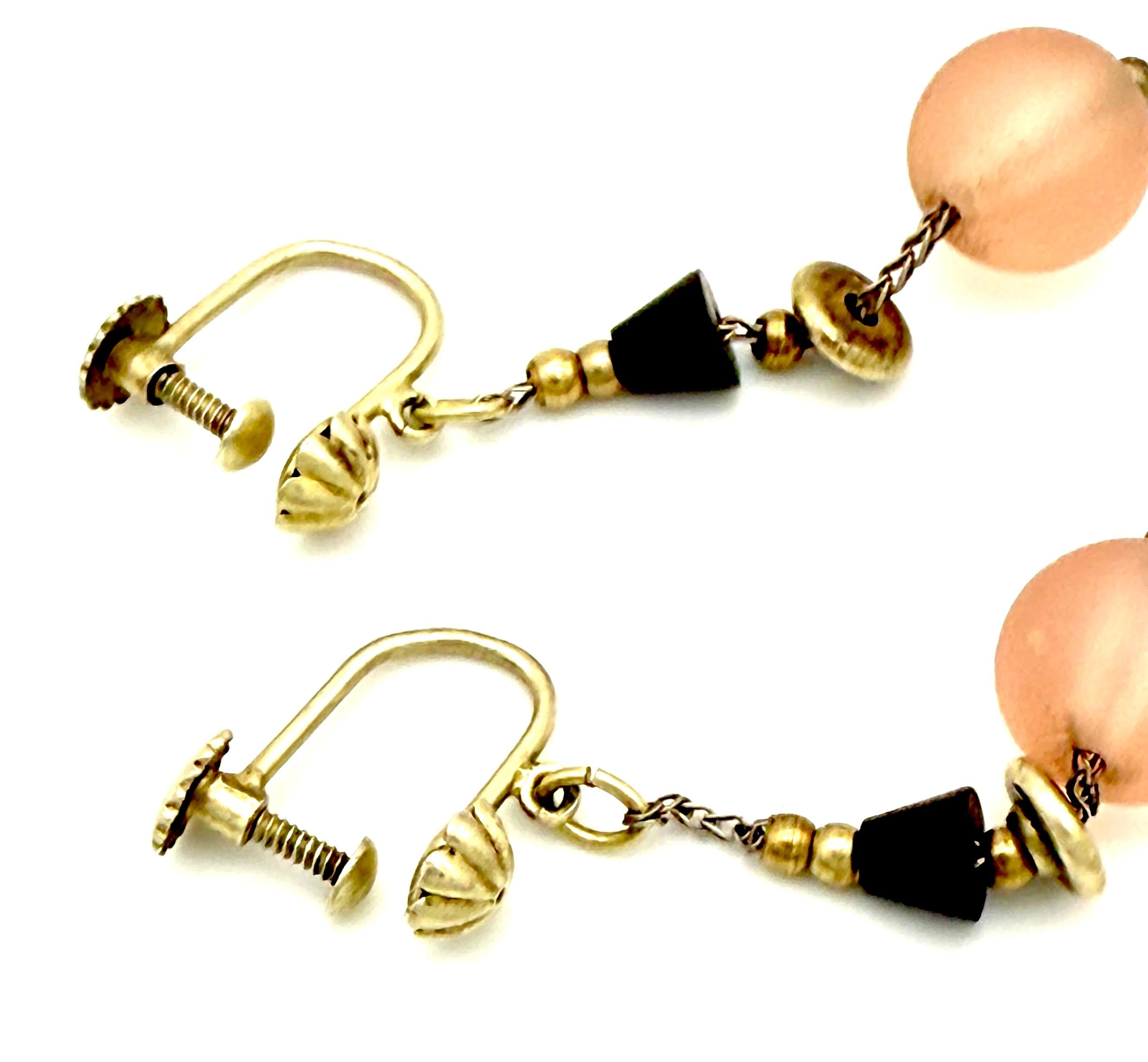 Orecchini a pendente in argento con perle di vetro smerigliato WMF Ikora, in stile antico Art Deco. In condizioni buone in vendita a Munich, Bavaria