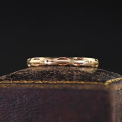 Antique Art Deco Wood and Sons 14K Yellow Gold Engraved Wedding Band - Size 7