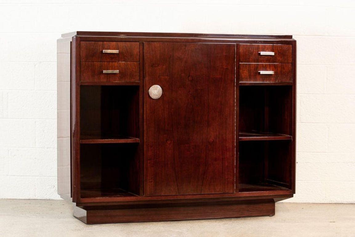 Antique Art Deco Wood Extendable Dining Table, Matching Credenza Available en vente 3