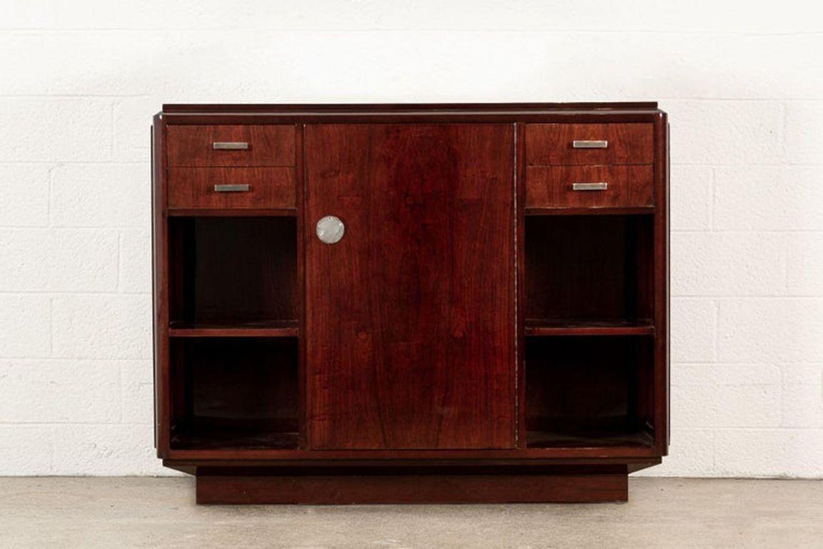 Antique Art Deco Wood Extendable Dining Table, Matching Credenza Available en vente 4