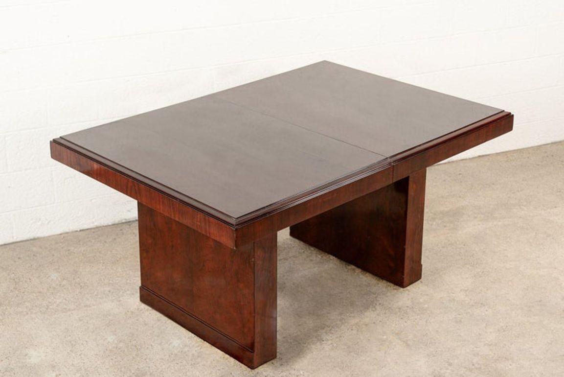 Antique Art Deco Wood Extendable Dining Table, Matching Credenza Available en vente 5