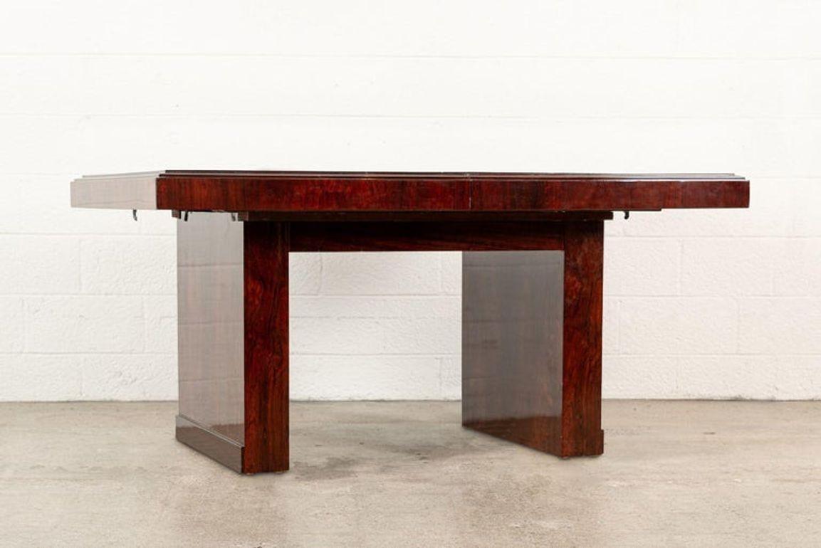 Antique Art Deco Wood Extendable Dining Table, Matching Credenza Available en vente 6