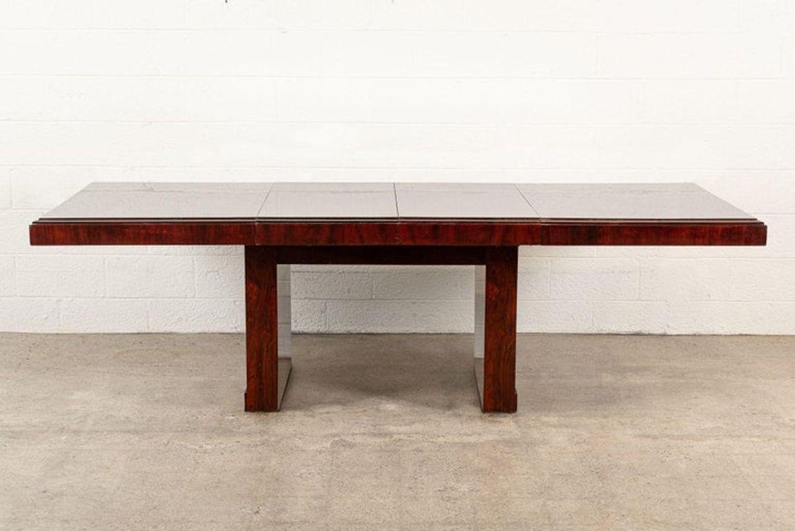 Antique Art Deco Wood Extendable Dining Table, Matching Credenza Available en vente 8