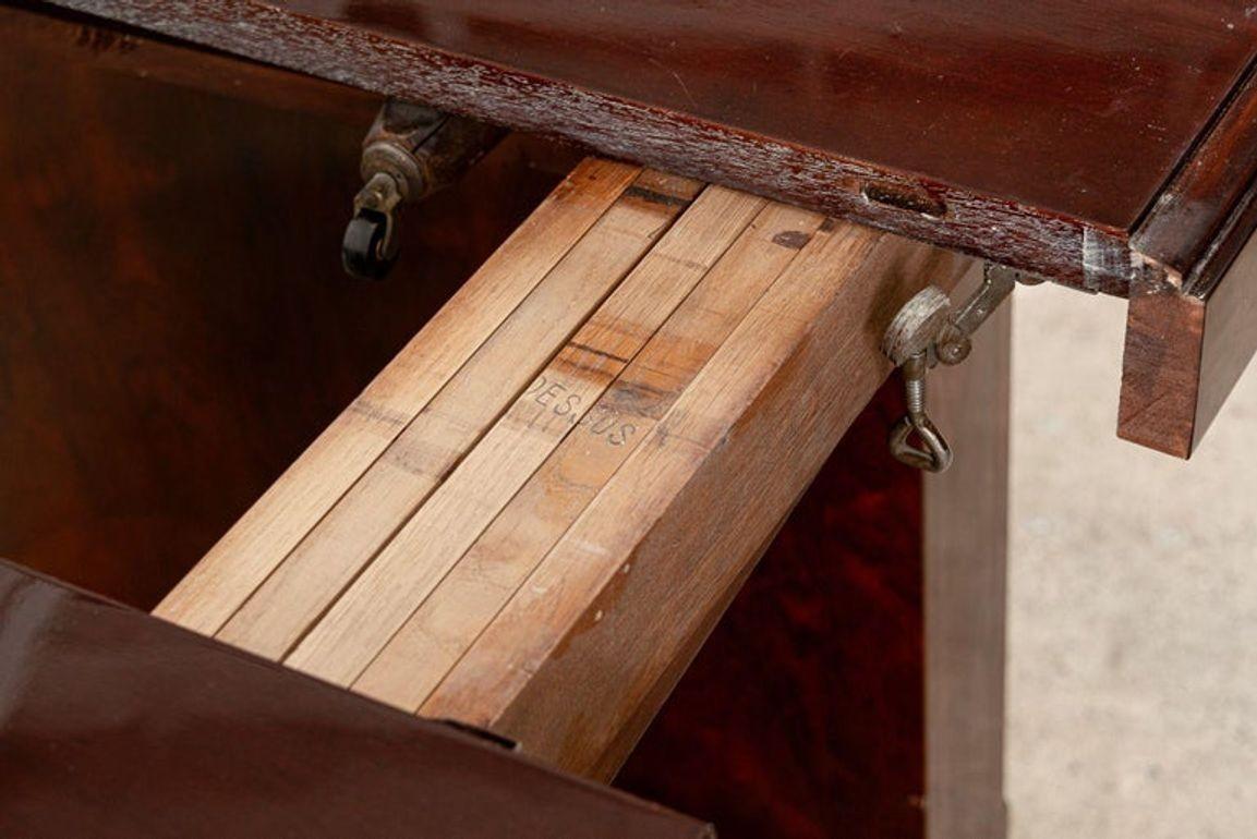 Antique Art Deco Wood Extendable Dining Table, Matching Credenza Available en vente 11