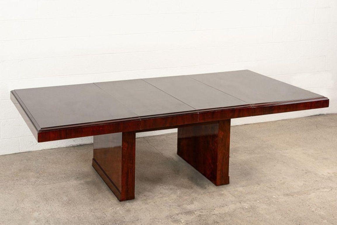 Français Antique Art Deco Wood Extendable Dining Table, Matching Credenza Available en vente
