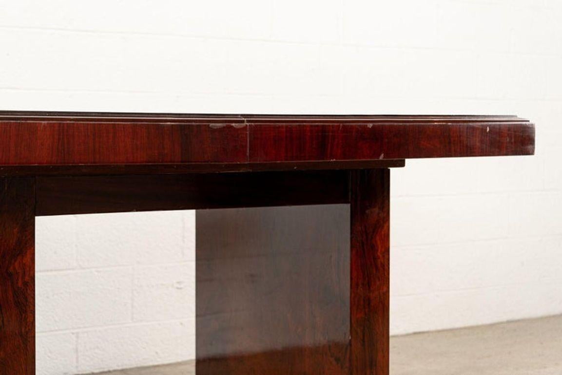 Milieu du XXe siècle Antique Art Deco Wood Extendable Dining Table, Matching Credenza Available en vente