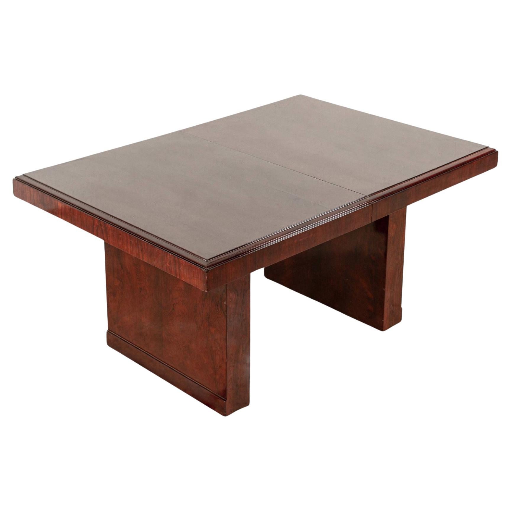 Antique Art Deco Wood Extendable Dining Table, Matching Credenza Available en vente