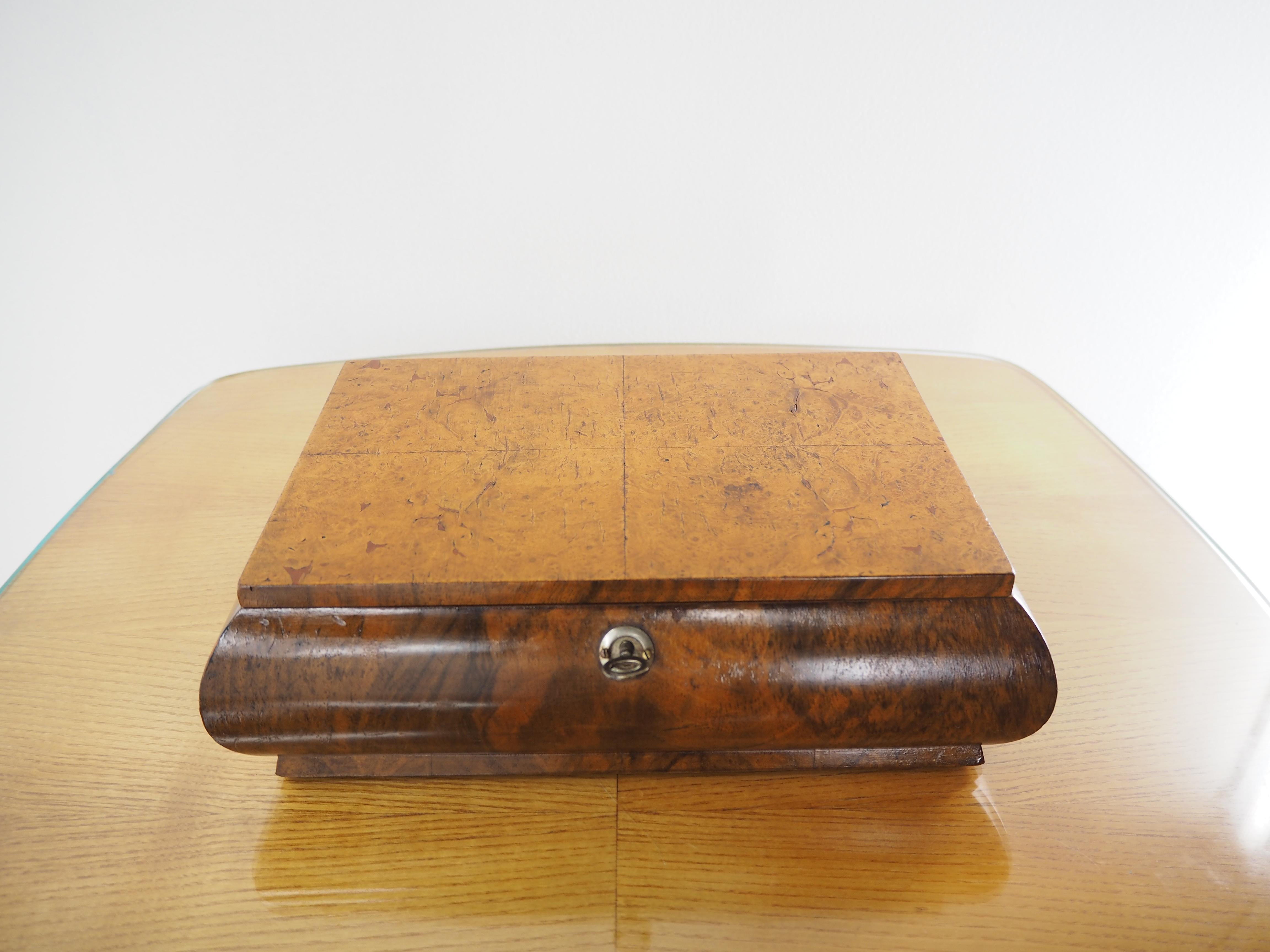 Antique Art Deco Wood Jewelry Box, Germany, 1920s In Good Condition In Praha, CZ