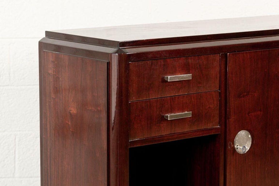 Antique Art Deco Wood Sideboard Cabinet or Credenza, Matching Table Available in vendita 4