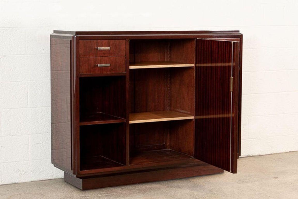 Antique Art Deco Wood Sideboard Cabinet or Credenza, Matching Table Available In condizioni buone in vendita a Detroit, MI