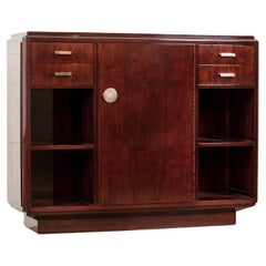 Antique Art Deco Wood Sideboard Credenza or Bar, Matching Table Available