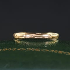 Antique Art Deco Woods Bros 14K Yellow Gold Engraved Wedding Band - Size 11 3/4