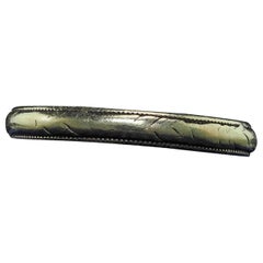 Alliance gravée Art Deo en or jaune 18 carats ancien - Taille 6