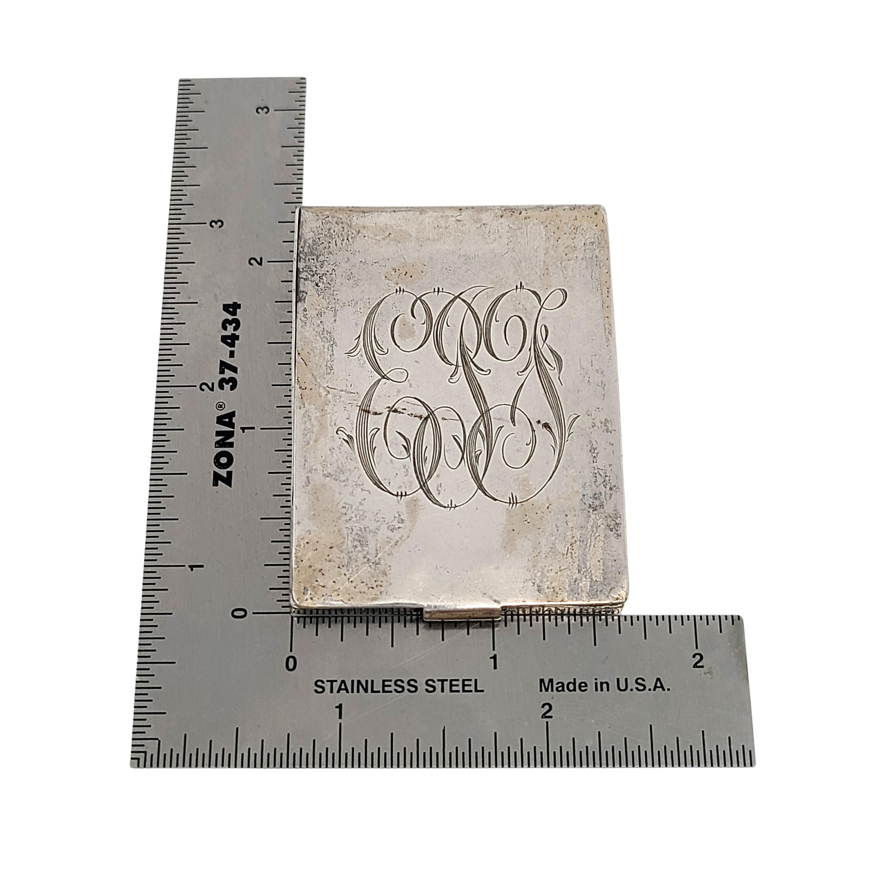 Art Mfg Co Sterling Silver Match Case with Monogram 7