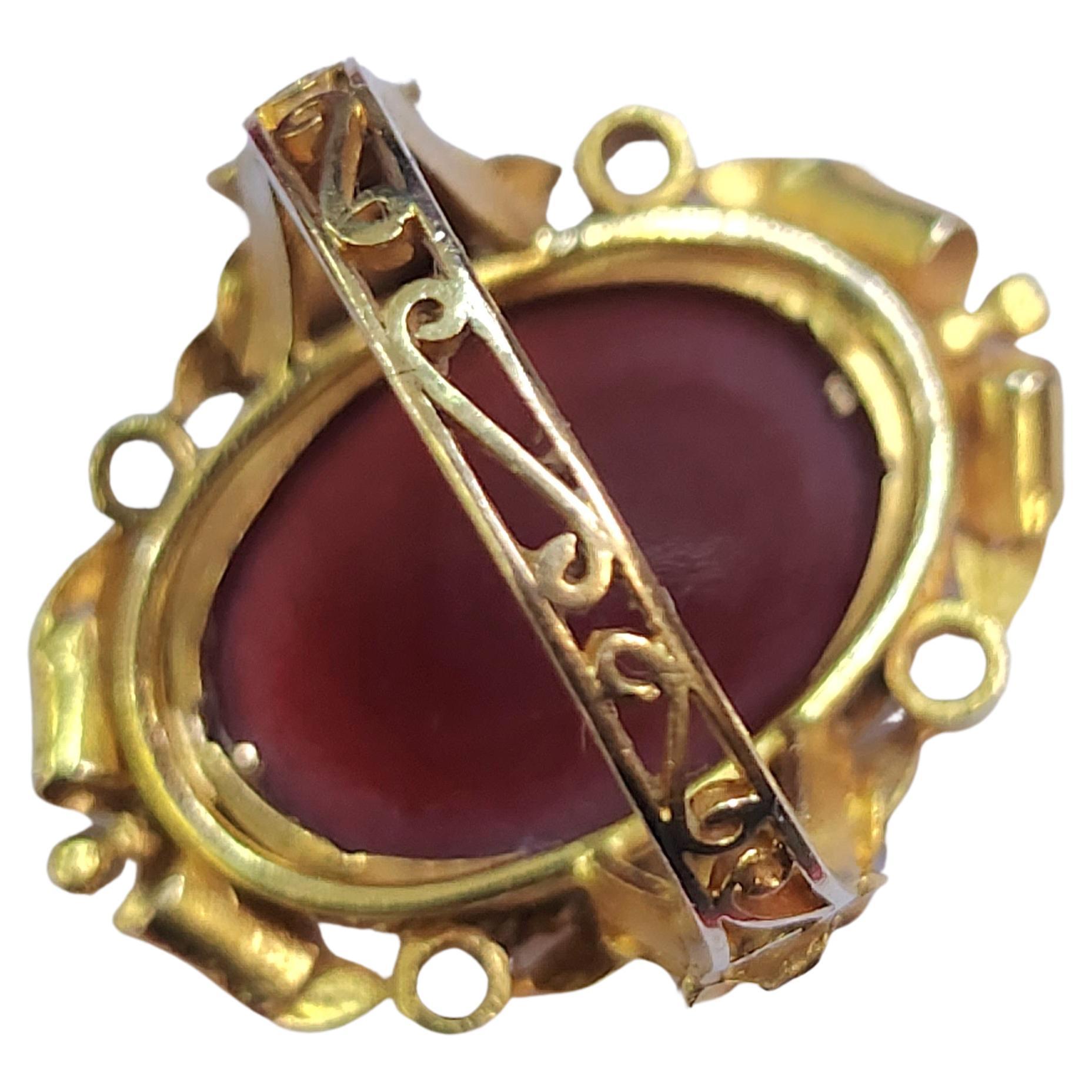 Antique Art Nouvea Carnelian Gold Ring For Sale 2