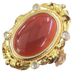 Antiker Art Nouvea Karneol-Goldring aus Gold