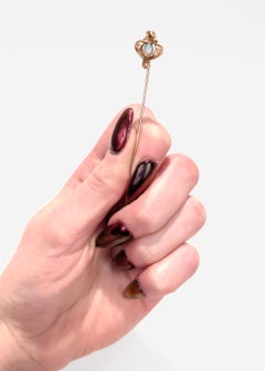 Antique Art Nouveau 14K Gold and Opal Cabochon Stickpin