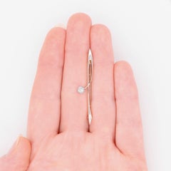 Antique Art Nouveau 15K Yellow Gold & Platinum Old Cut Diamond Brooch